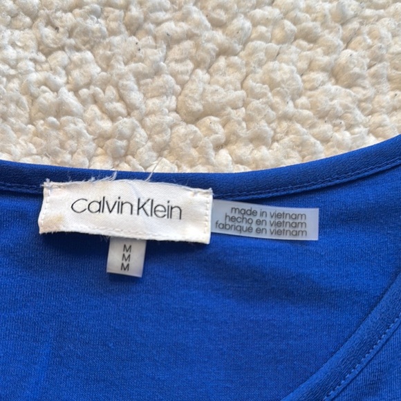 Calvin Klein Blue Asymmetrical Sleeveless Muscle Tee - Picture 2 of 5